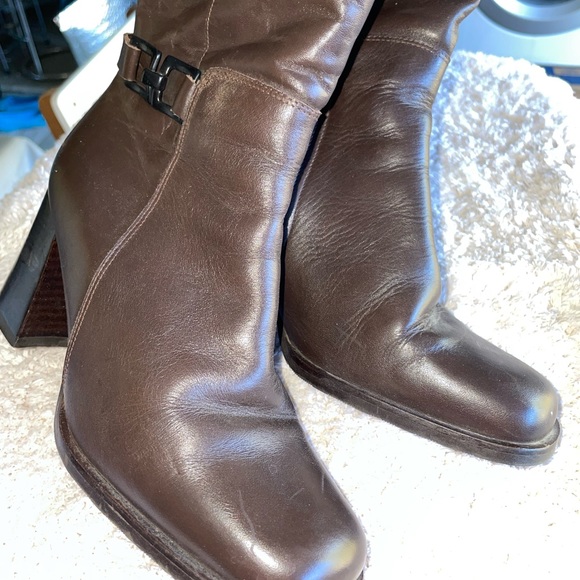 Genuine leather natural fur tall boots made in Italy - Picture 10 of 11